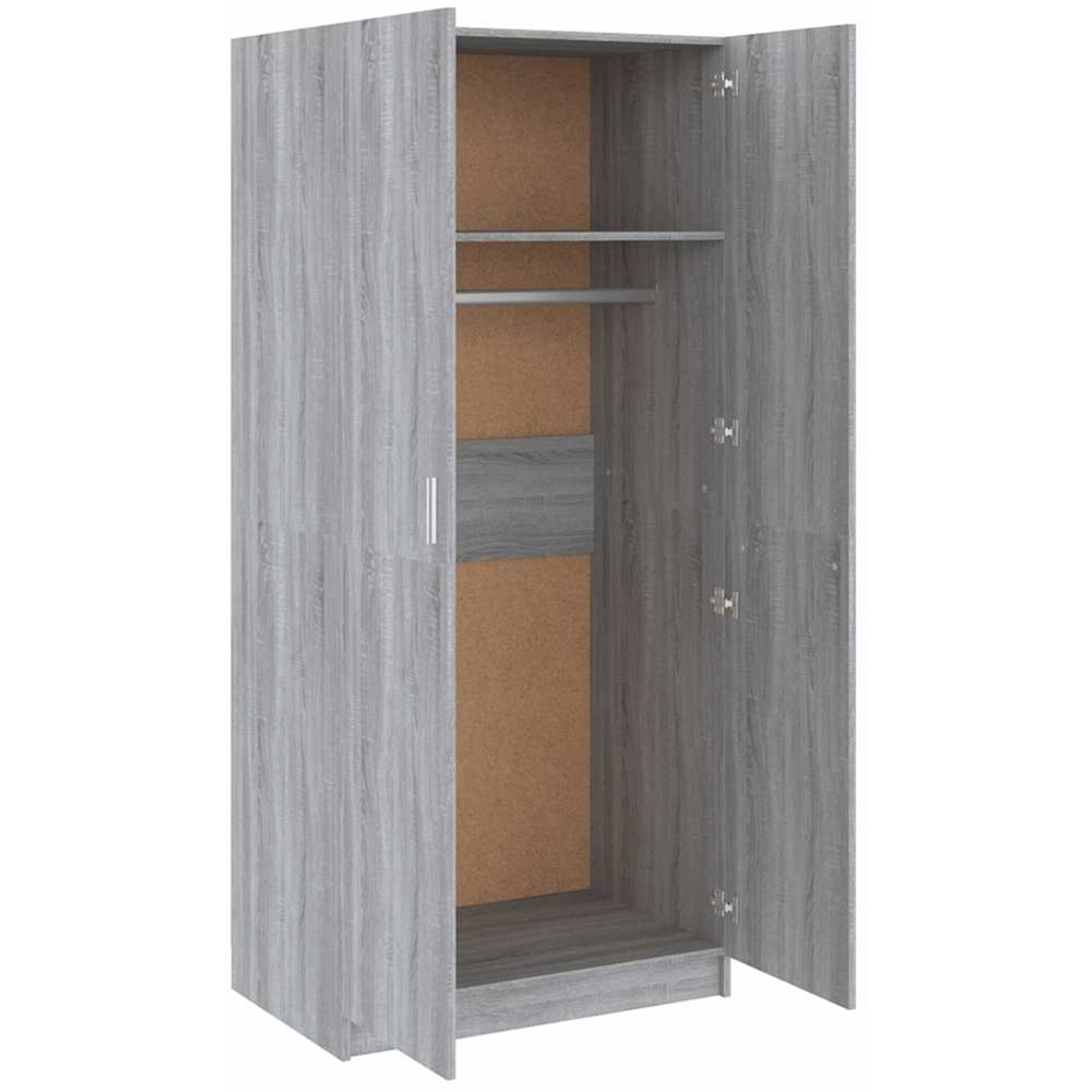 vidaXL 2 Door Grey Sonoma Engineered Wood Wardrobe Image 5