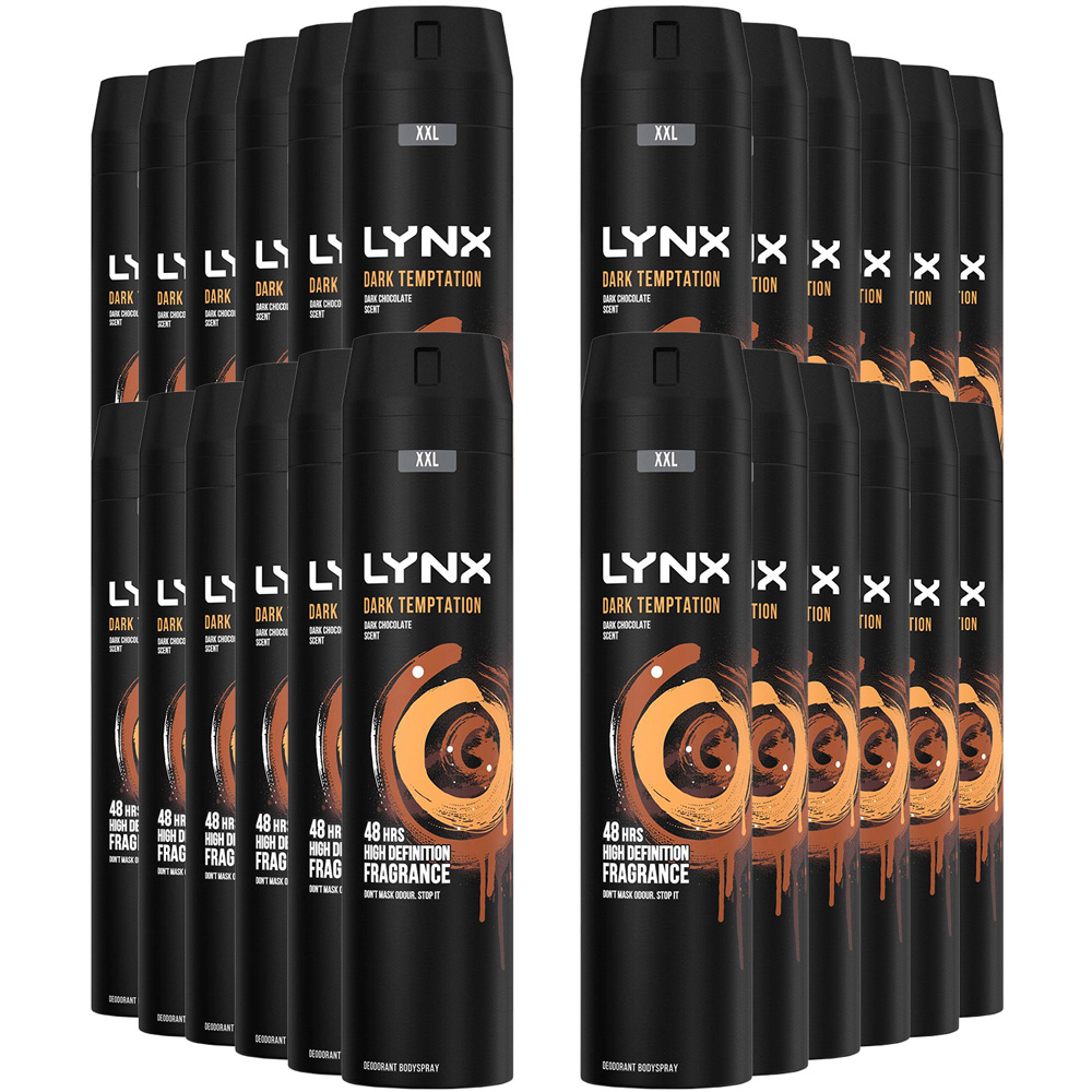 Lynx Dark Temptation Dark Chocolate 48H Protection Deodorant Body Spray 250ml 24 Pack Image 1