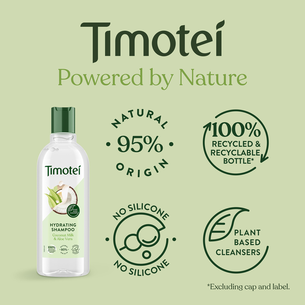 Timotei Hydrating Conditioner with Coconut Milk and Aloe Vera 300ml 3 Pack Image 4
