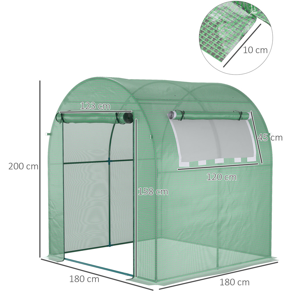 Outsunny Green PE 6 x 6ft Walk In Polytunnel Greenhouse Image 7