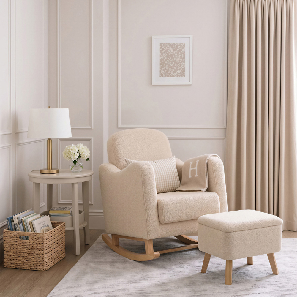Bebe & Beyond Soother Oat Ted Nursing Chair and Stool Image 8
