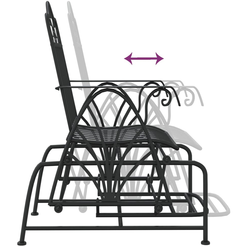 vidaXL Single Seater Black Steel Glider Bench Image 6