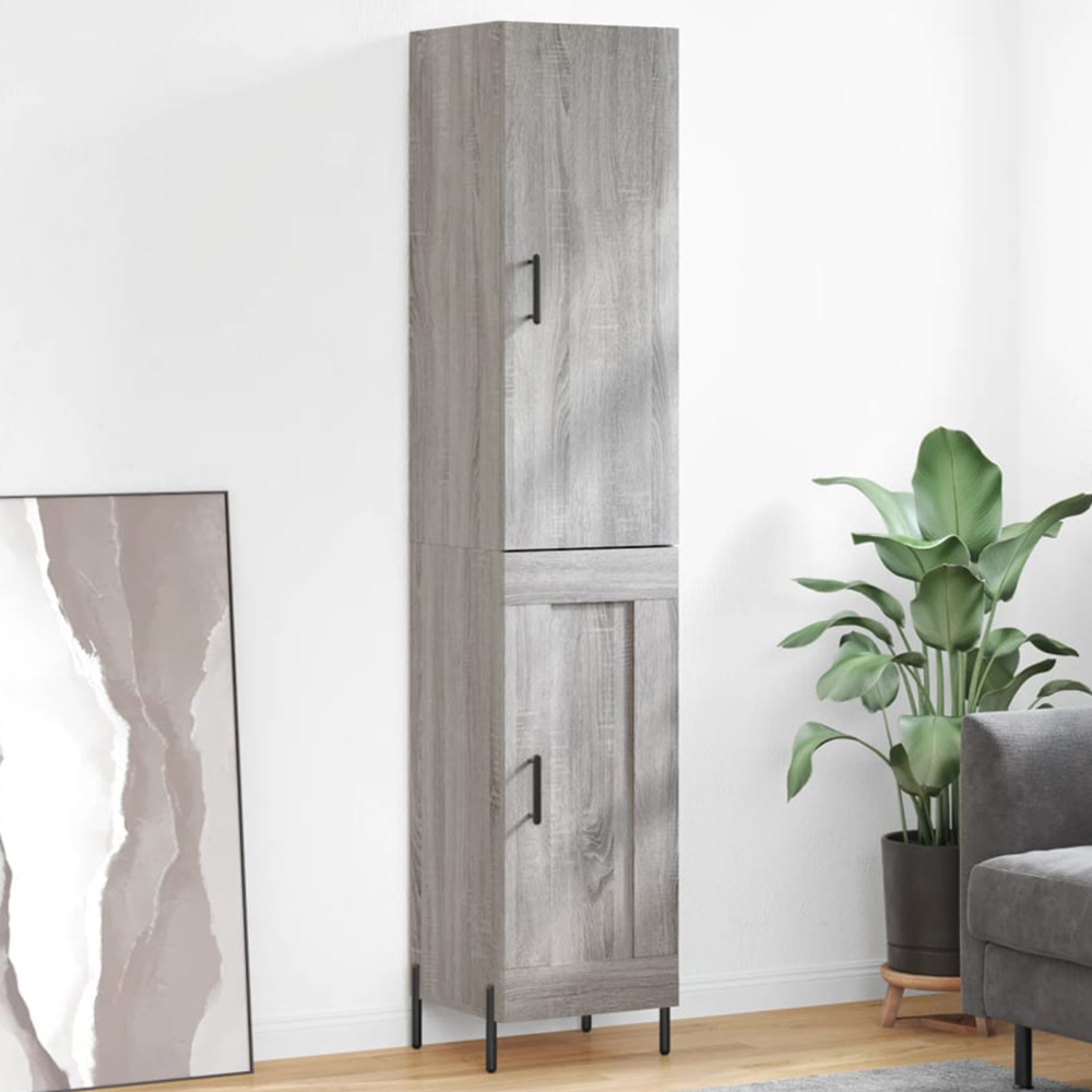 vidaXL 2 Door Grey Sonoma Highboard Image 1