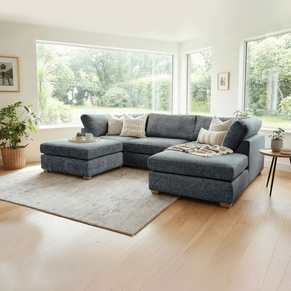 Carina Enzo 5 Seater Navy U-Shape Sofa Image 6