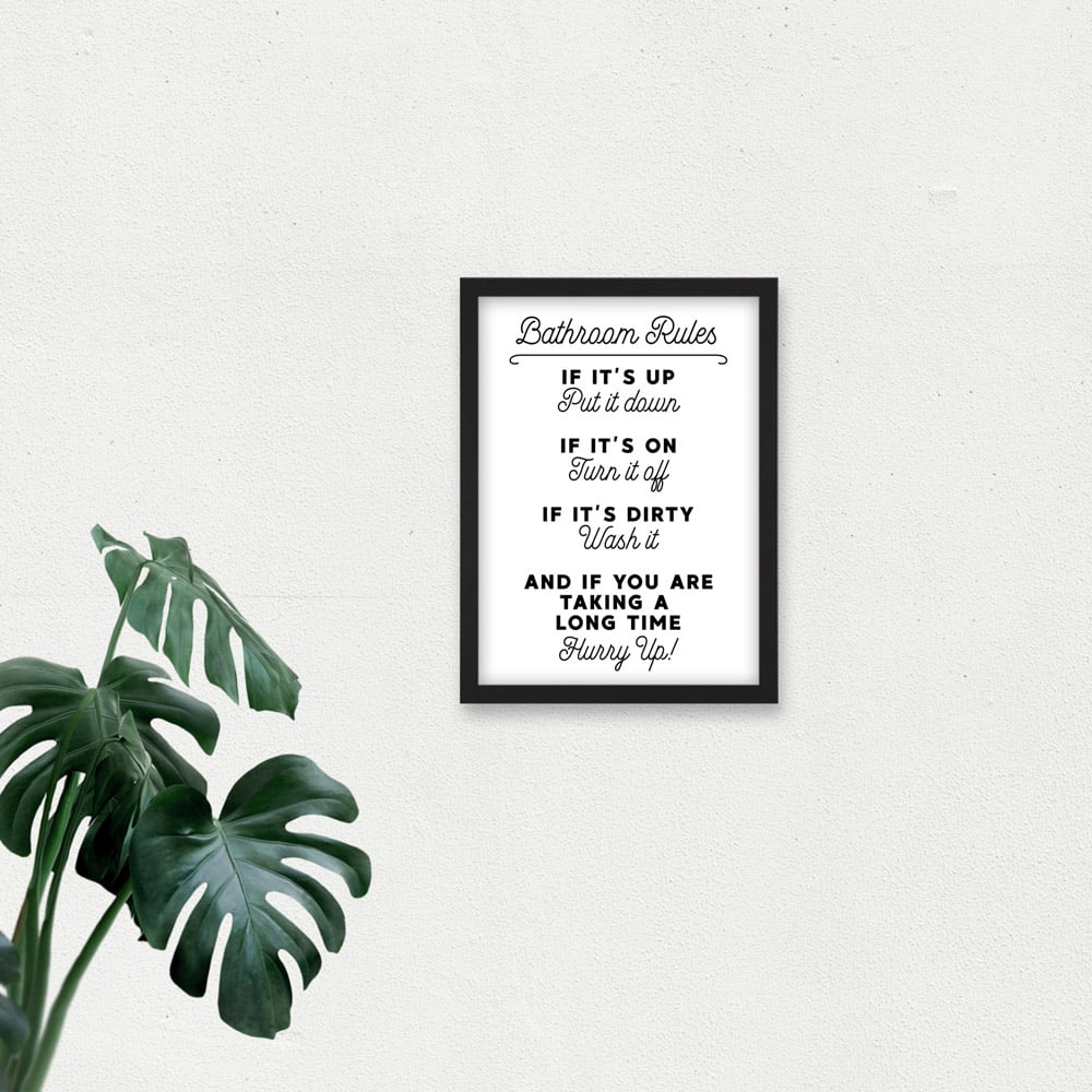 Artery8 Bathroom Funny Toilet Sign Framed Wall Art Print Image 3
