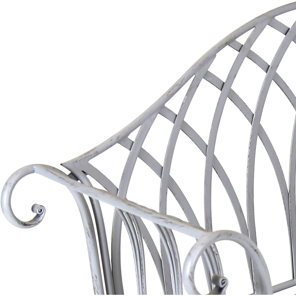 Charles Bentley Wrought Iron Bench Grey Image 4