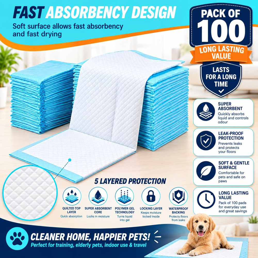 ATEK Super Absorbent Puppy Wee Training Pad 70 x 86cm 100 Pack Image 5