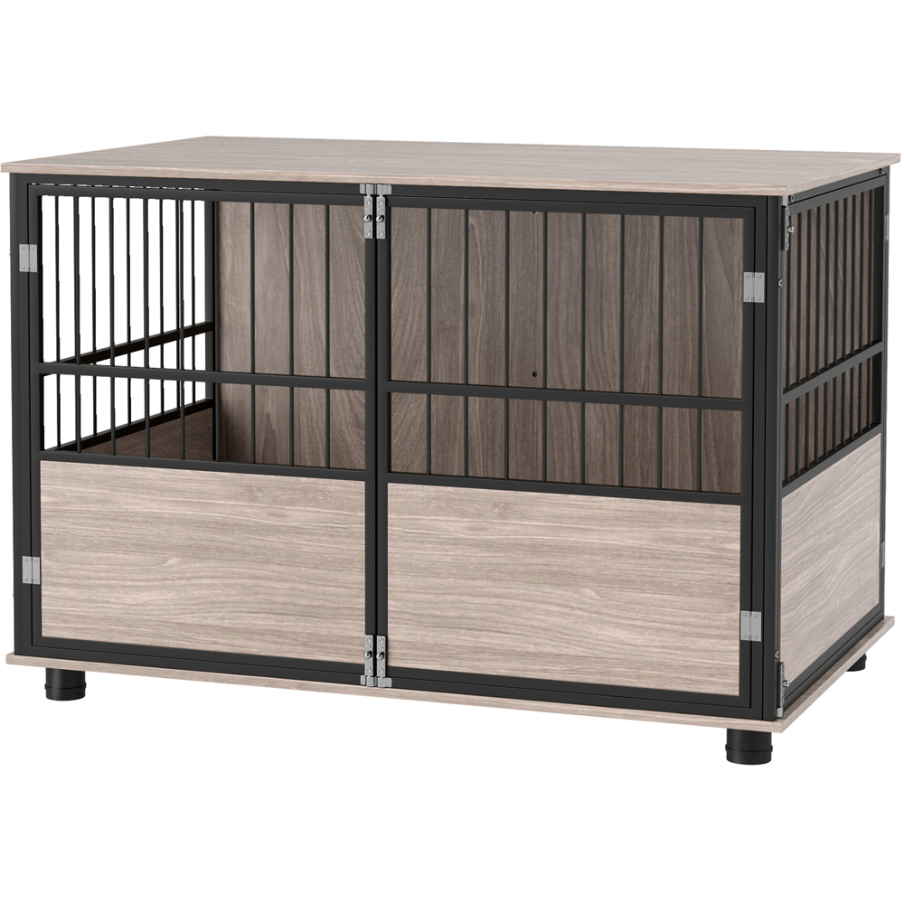 PawHut Dog Crate Furniture End Table with Cushion Image 1