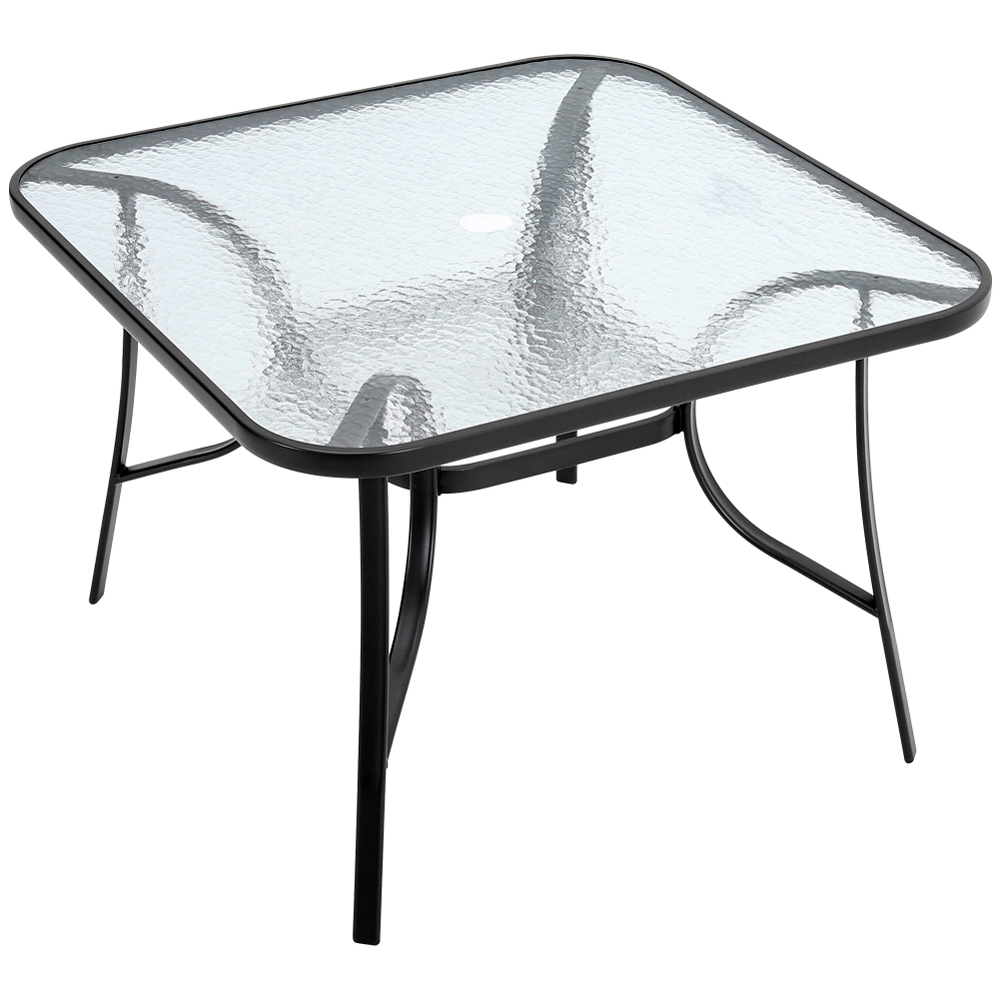 Living and Home Foldable 2 Seater Black Square Bistro Set Image 2