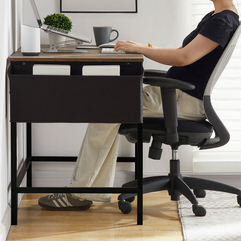 Vida Designs Brooklyn Dark Wood Large Computer Desk Image 4