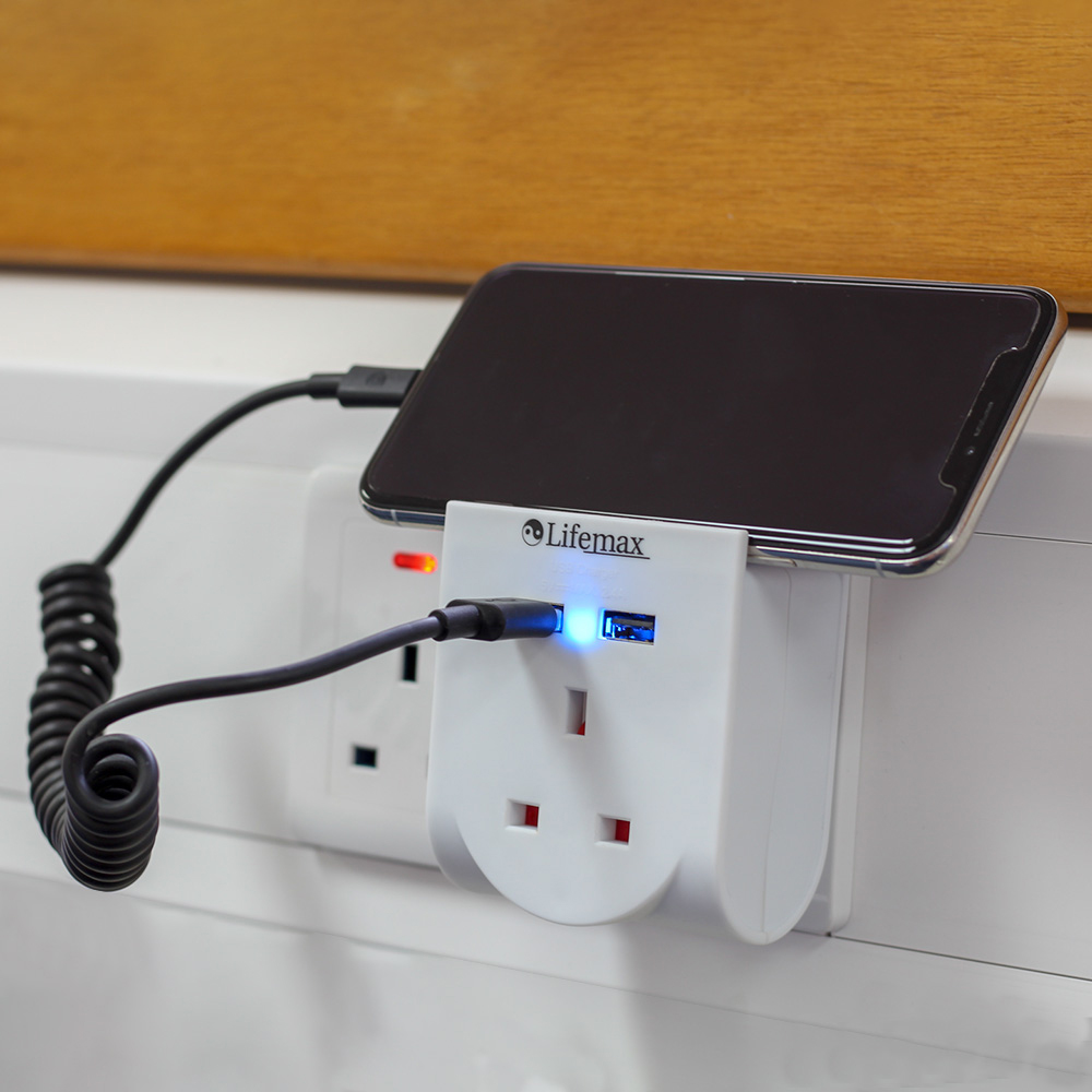 Lifemax Plug Through USB Charger Image 2