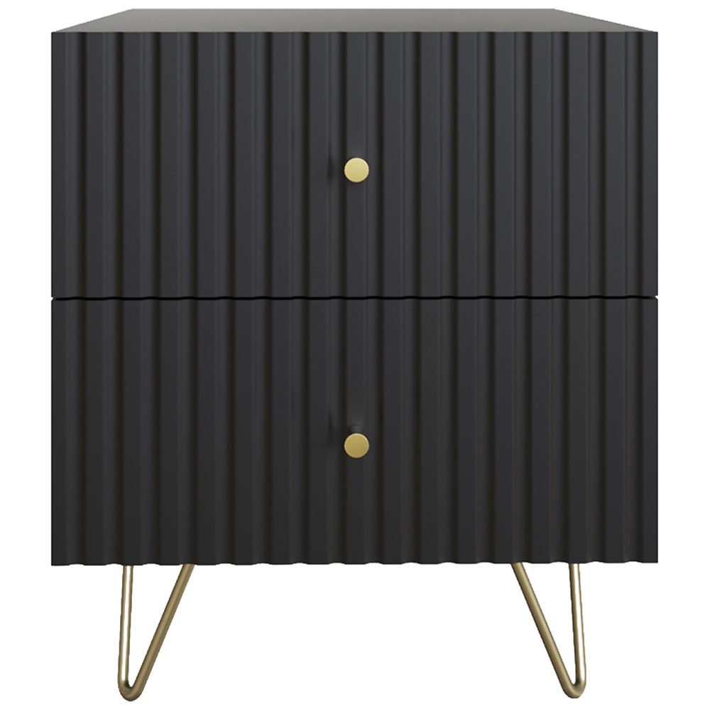 GFW Thalia 2 Drawer Black Bedside Table Set of 2 Image 7