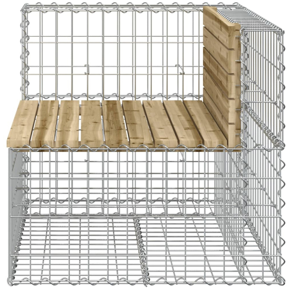 vidaXL Brown Solid Impregnated Pine Wood Gabion Design Garden Bench 92 x 71 x 65.5cm Image 3
