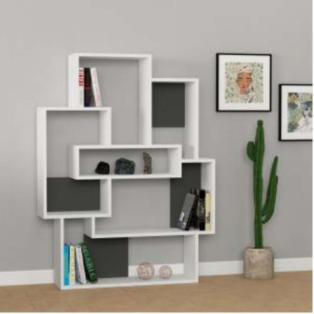 Decortie Barce 6 Shelf White Bookcase Image 3