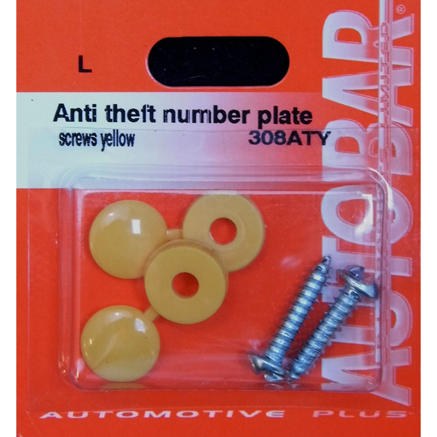 Anti Theft Security Number Plate Fittings - Yellow Image