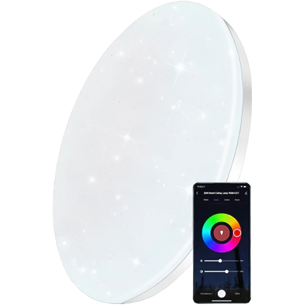 ExtraStar RGB LED Integrated Round Wi-Fi Flush Ceiling Light Image 1