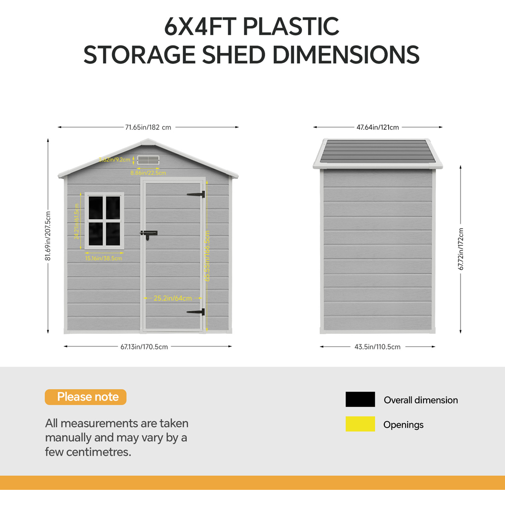 Living and Home 6 x 4ft Plastic Garden Storage Shed with Window and Floor Image 9