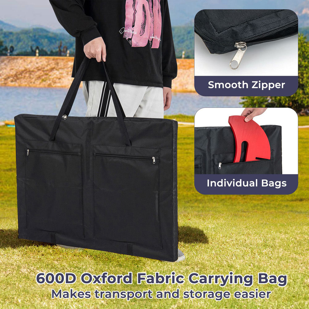 Costway 42 Piece Blue Jumbo Rings Giant 4-to-Score Game Set with Carrying Bag Image 4