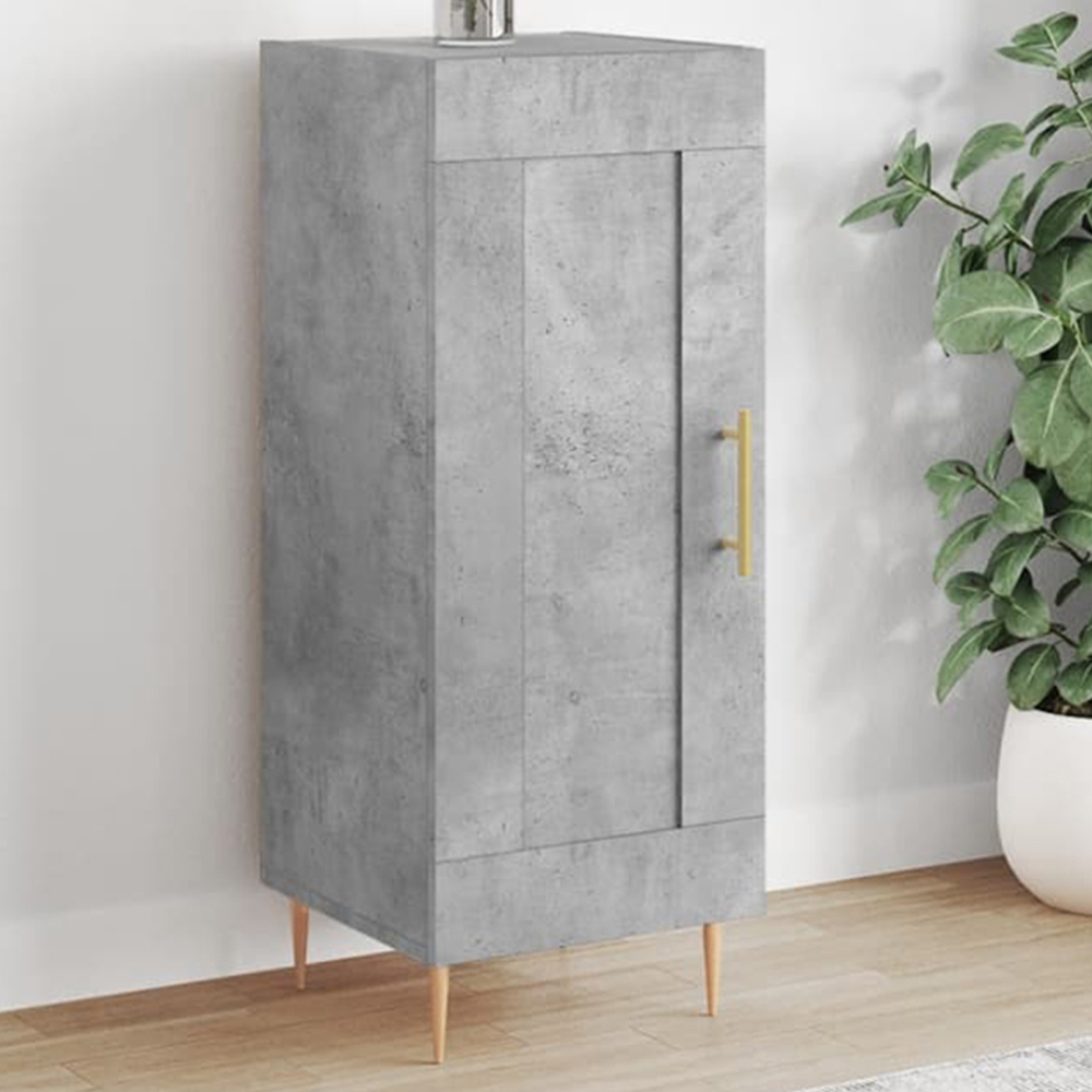 vidaXL Single Door Concrete Grey Wooden Sideboard Image 1