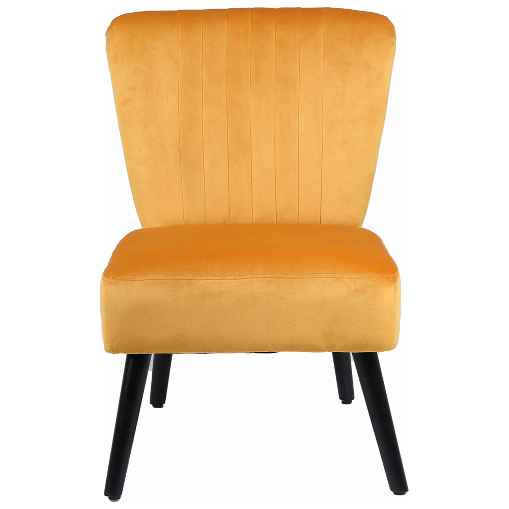 Neo Mustard Yellow Velvet Shell Chair Image 2