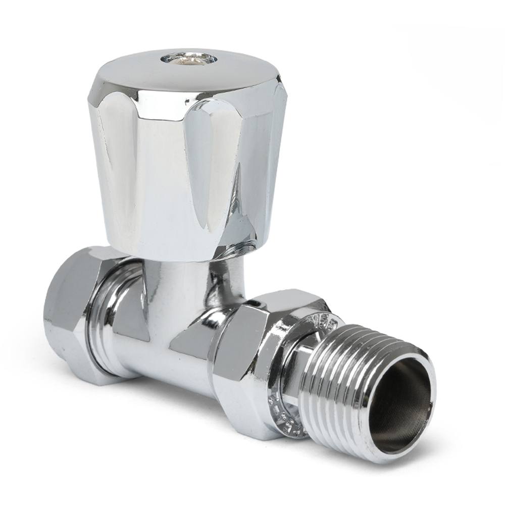 Go Bathrooms Chrome Straight Thermostatic Radiator Valves Set 15mm Image 3