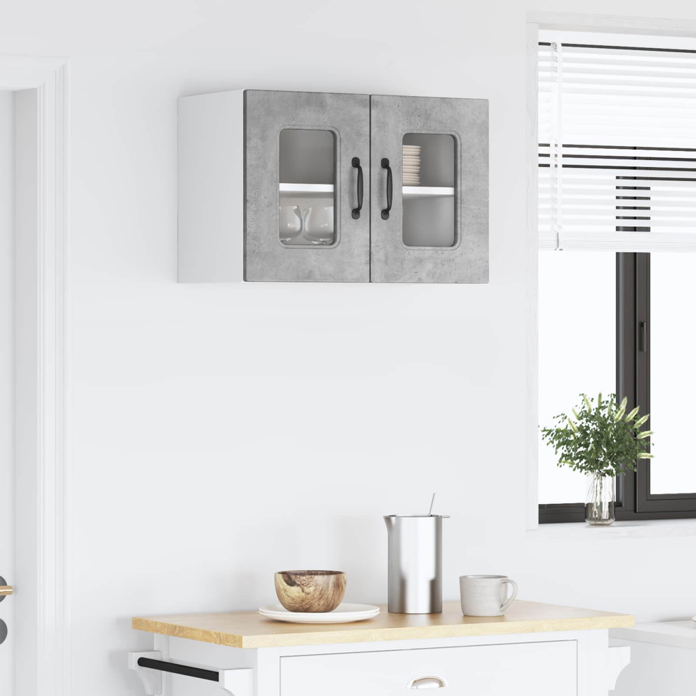 vidaXL Kalmar 2 Door Concrete Grey Wall Kitchen Cabinet Image 9