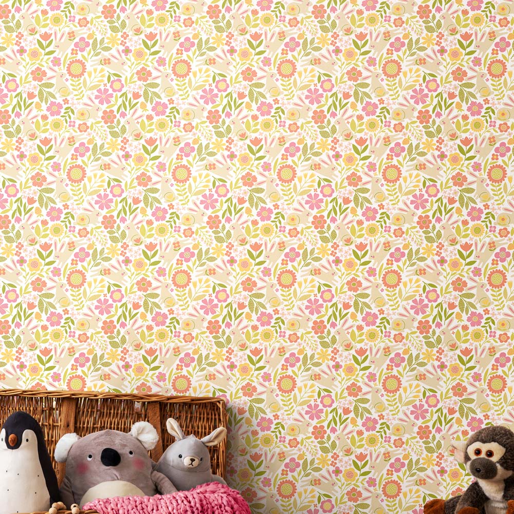 Hoopla Walls Peekaboo Bouncing Bunnies Dolly Mixtures Wallpaper Image 2