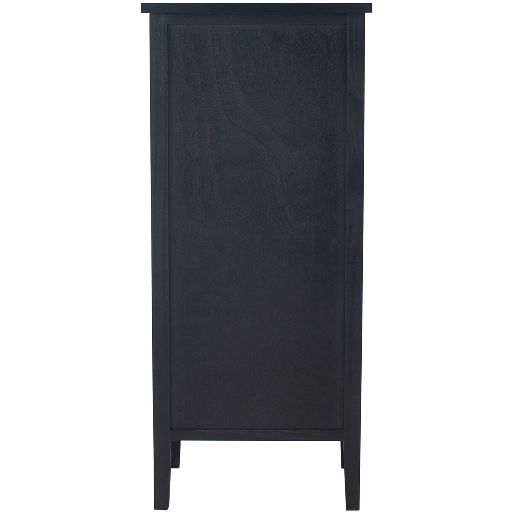 Pacific Lifestyle Chelmsford 5 Drawer Satin Black Pine Wood Chest of Drawers Image 3