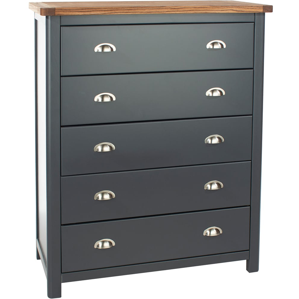Core Products Dunkeld 5 Drawer Midnight Blue Chest of Drawers Image 3