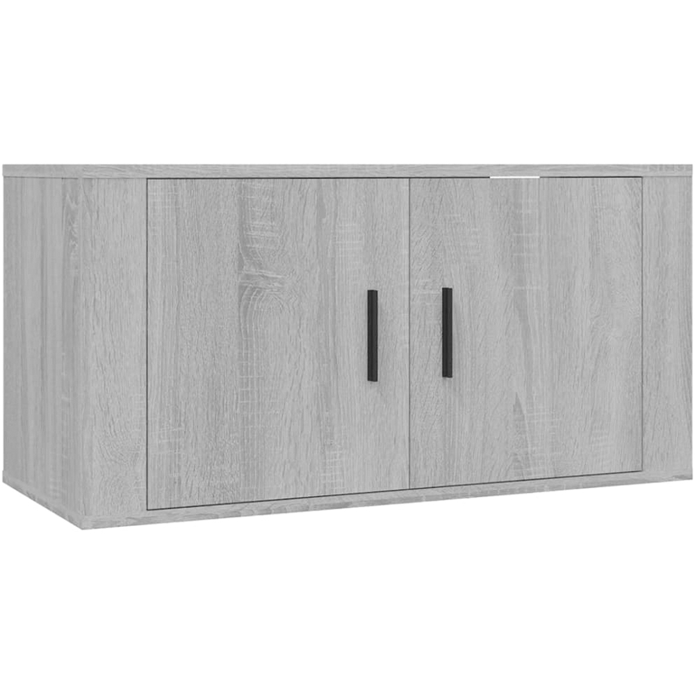 vidaXL 2 Door Grey Sonoma Wall Mounted TV Cabinet Image 2