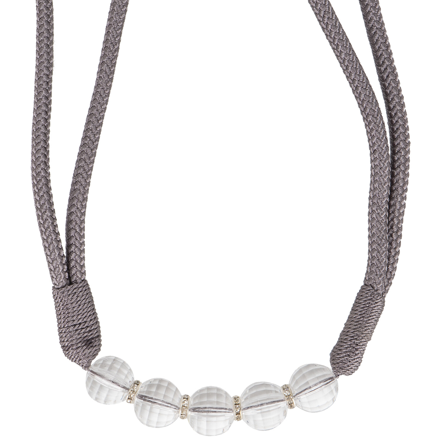 Beads and Diamante Tieback  - Slate Image