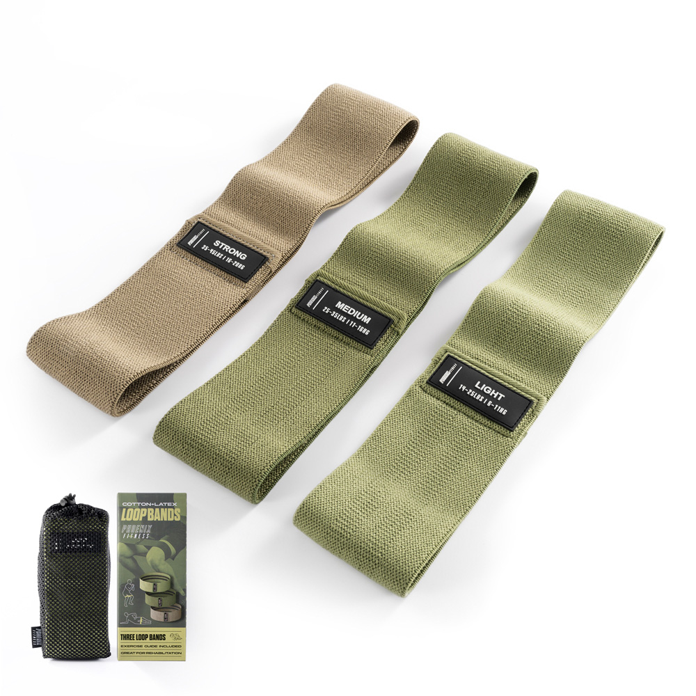 Phoenix Fitness Pastel Green Fabric Resistance Band 3 Pack Image 3