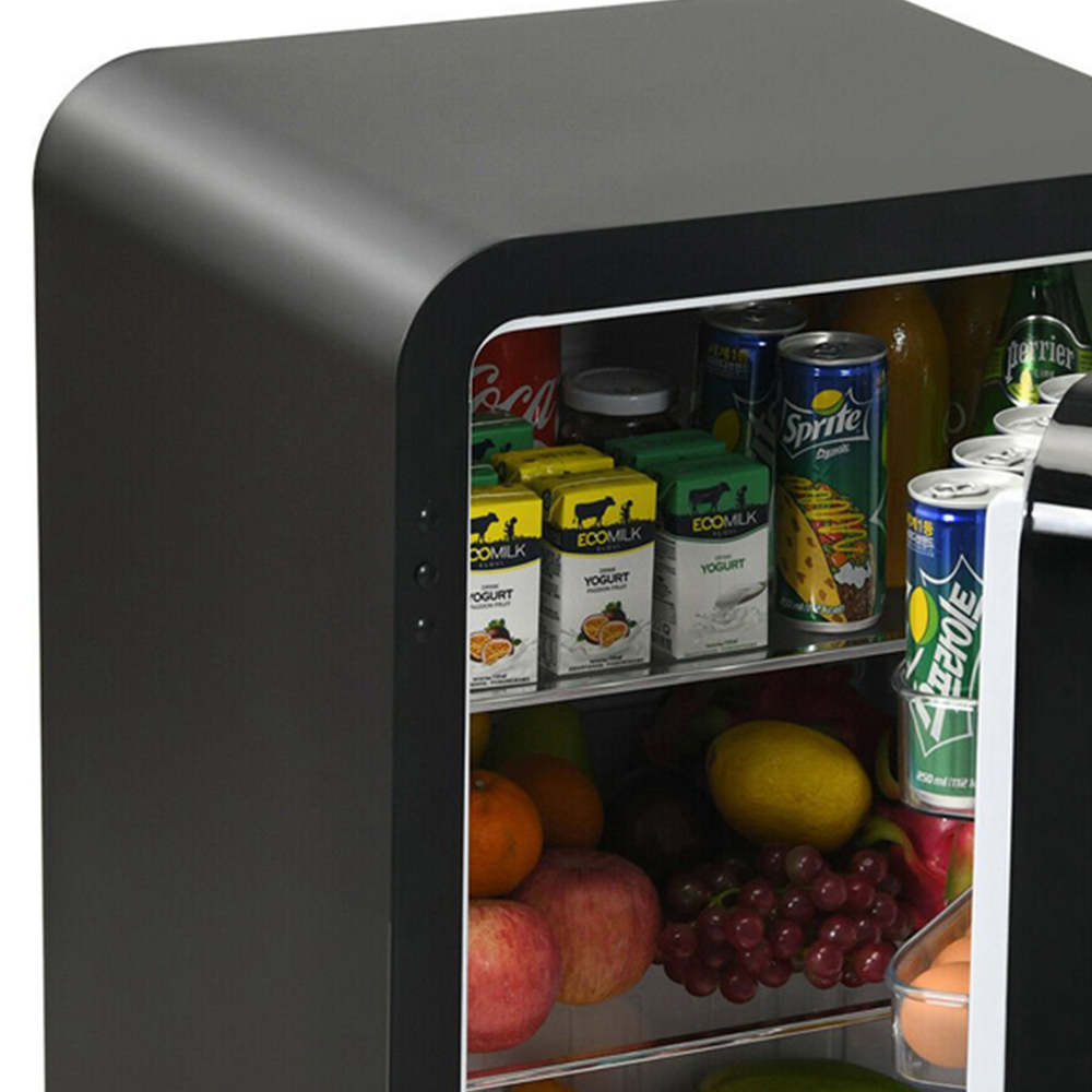 Costway Black 68L Compact Refrigerator with LED Light Image 2