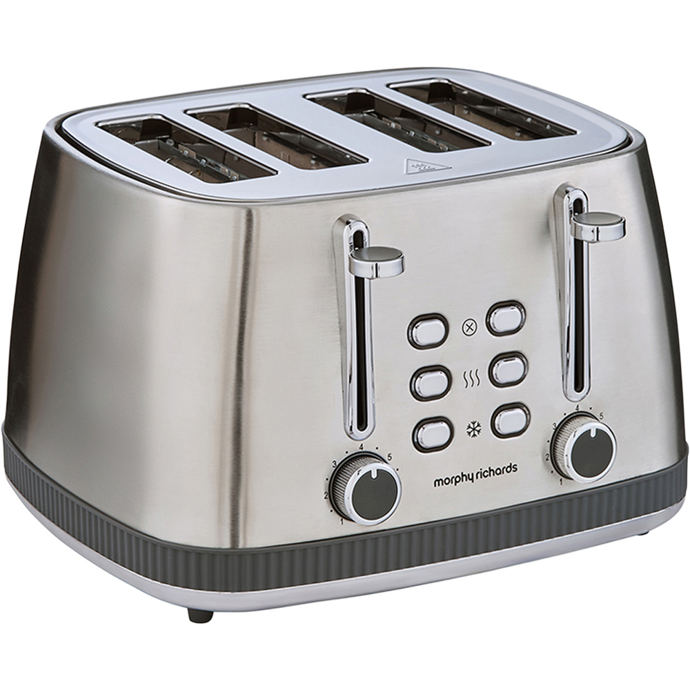 Morphy Richards Mexborough 242902 Grey Trim Stainless Steel 4 Slice Toaster Image 1
