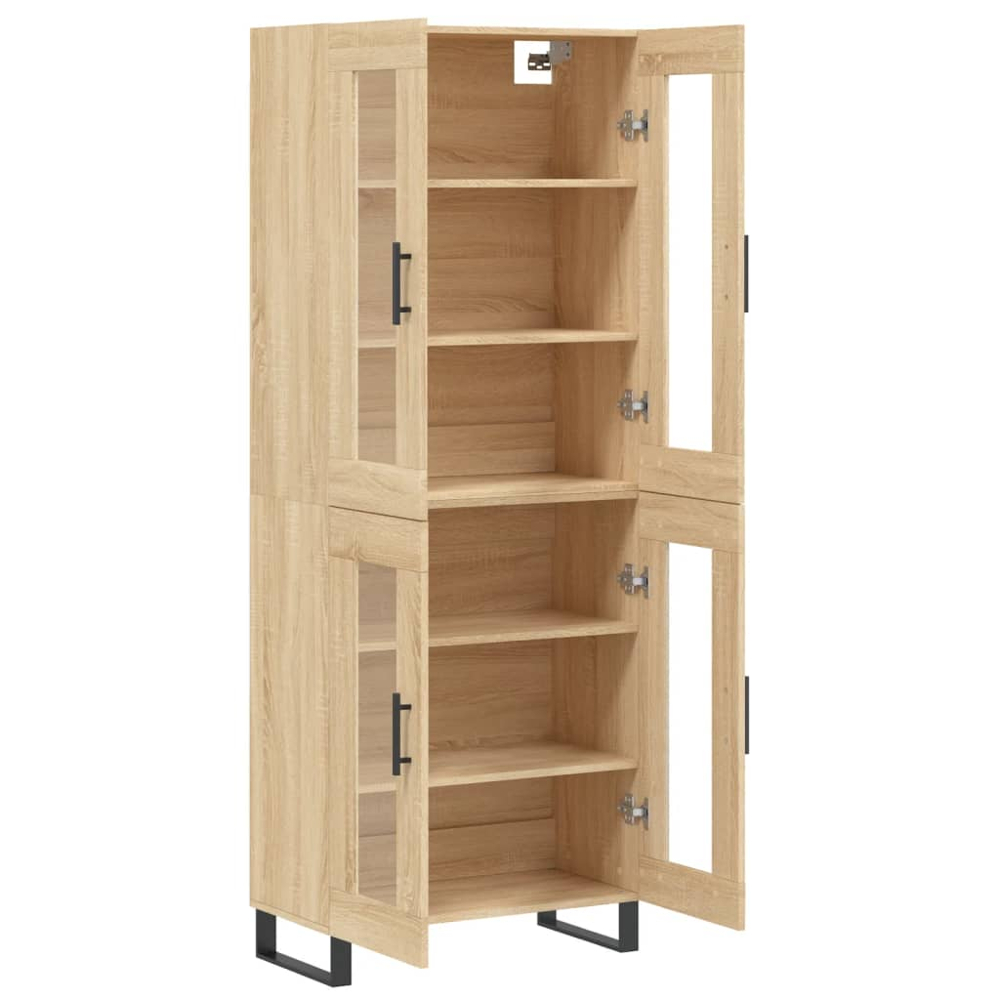 vidaXL 4 Glass Door Sonoma Oak Highboard Image 4