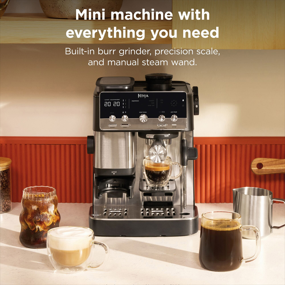 Ninja Luxe Café ES301UK Black Stainless Steel Mini Espresso Machine Image 4