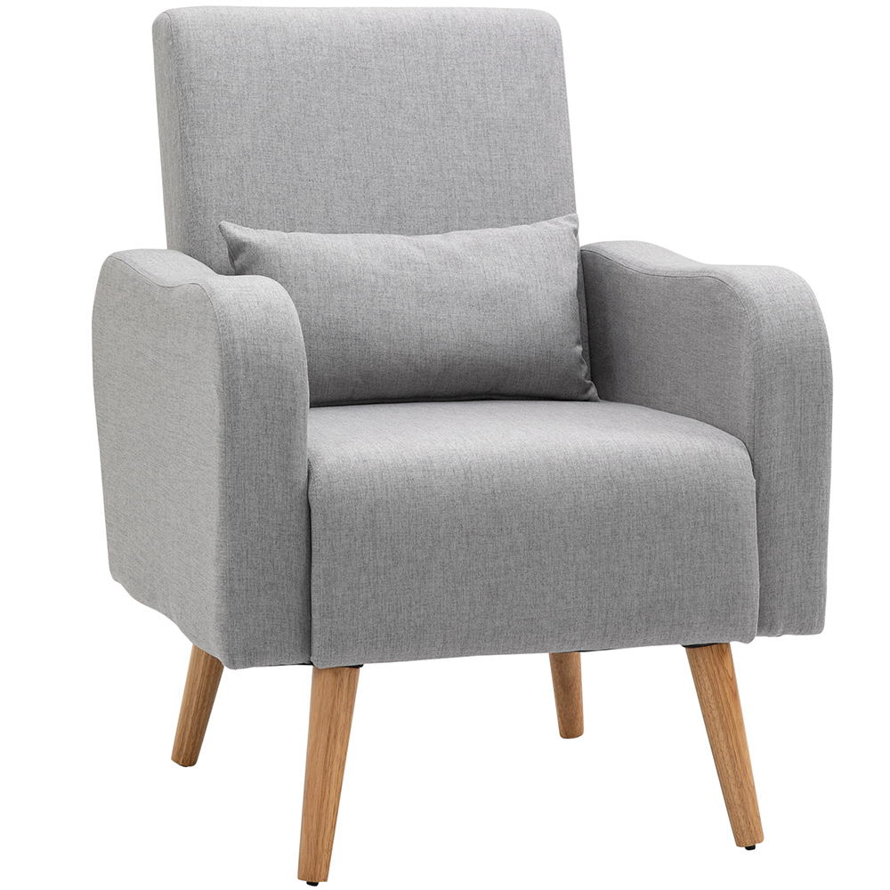 Portland Grey Linen-Touch Accent Armchair Image 2