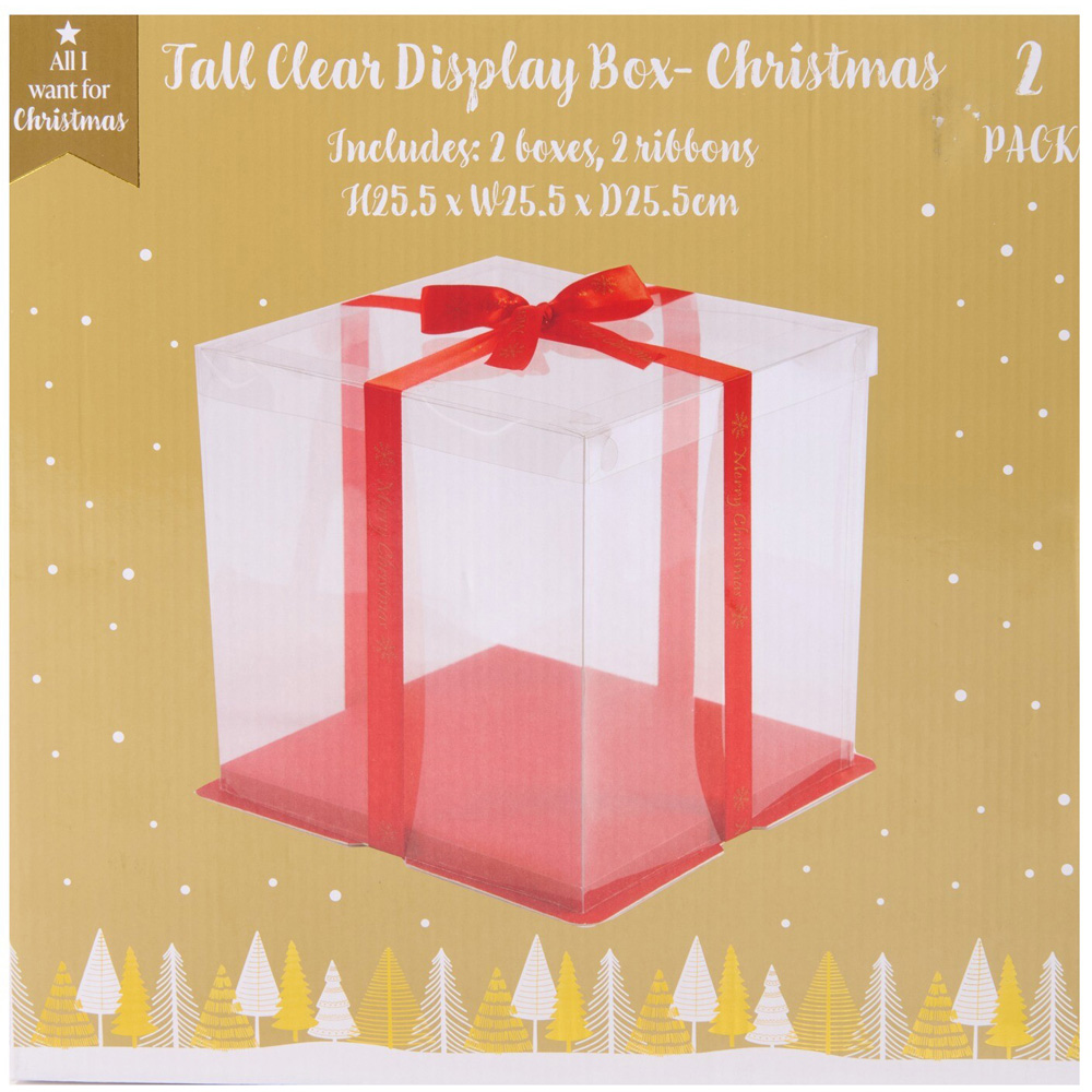 Pack of 2 Tall Clear Display Christmas Boxes Image 7