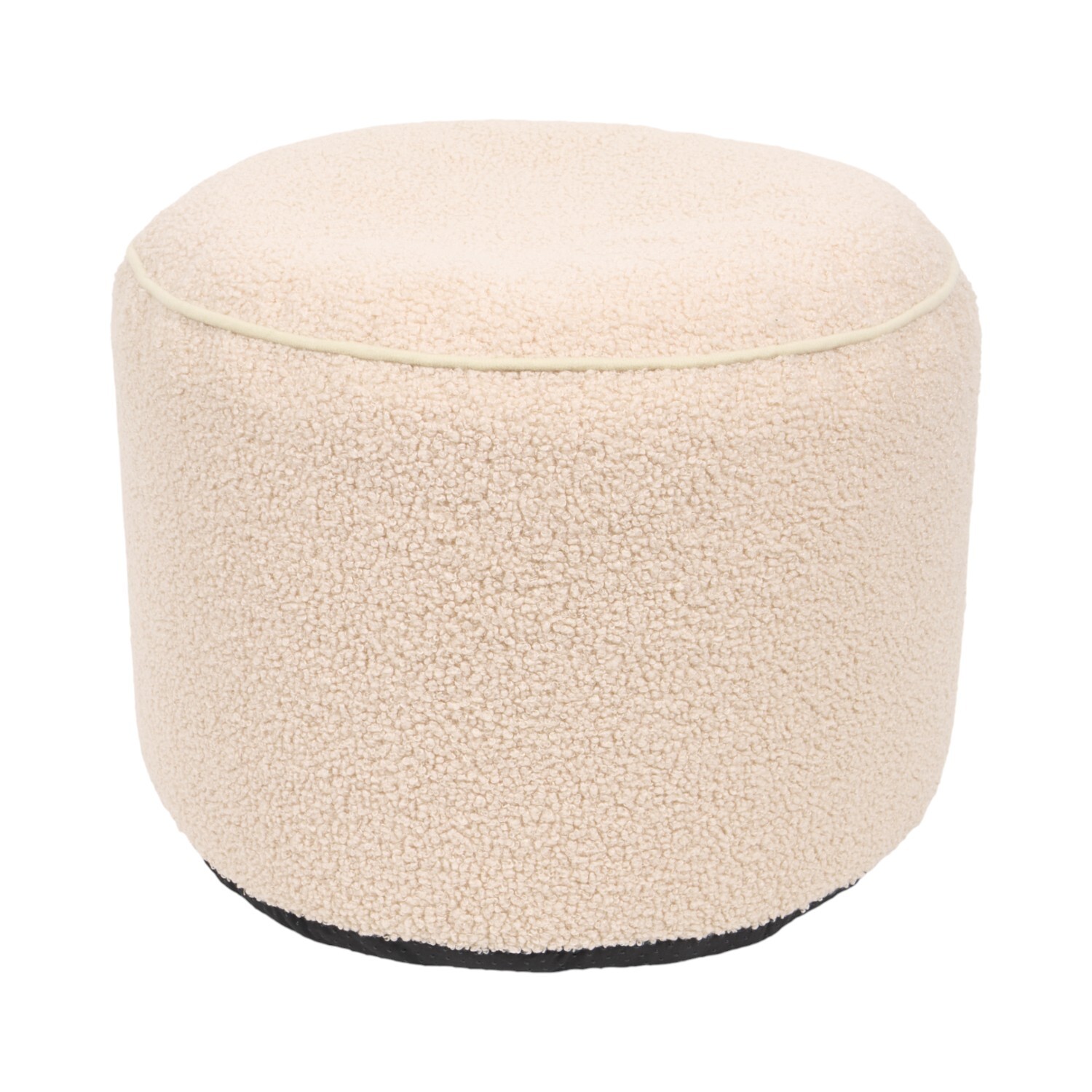Round Boucle Footstool Natural Image 2