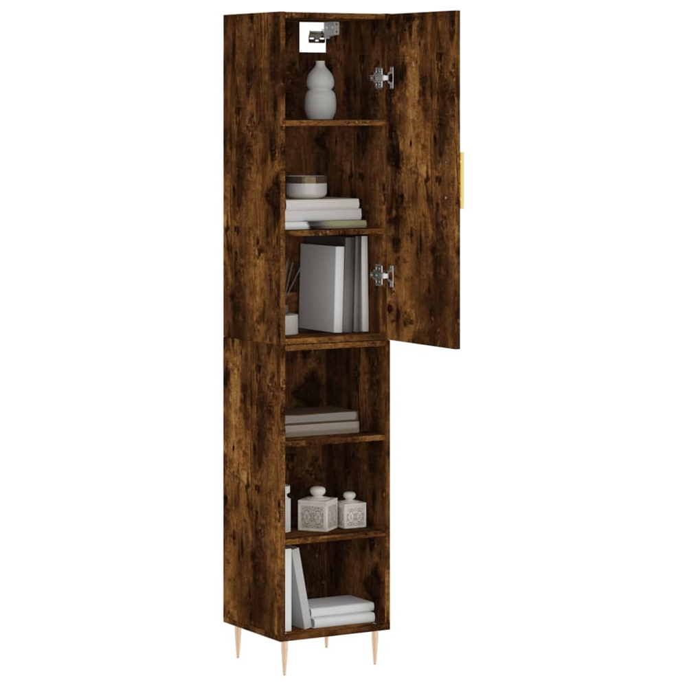 vidaXL Single Door 3 Shelf Smoked Oak Highboard Image 3