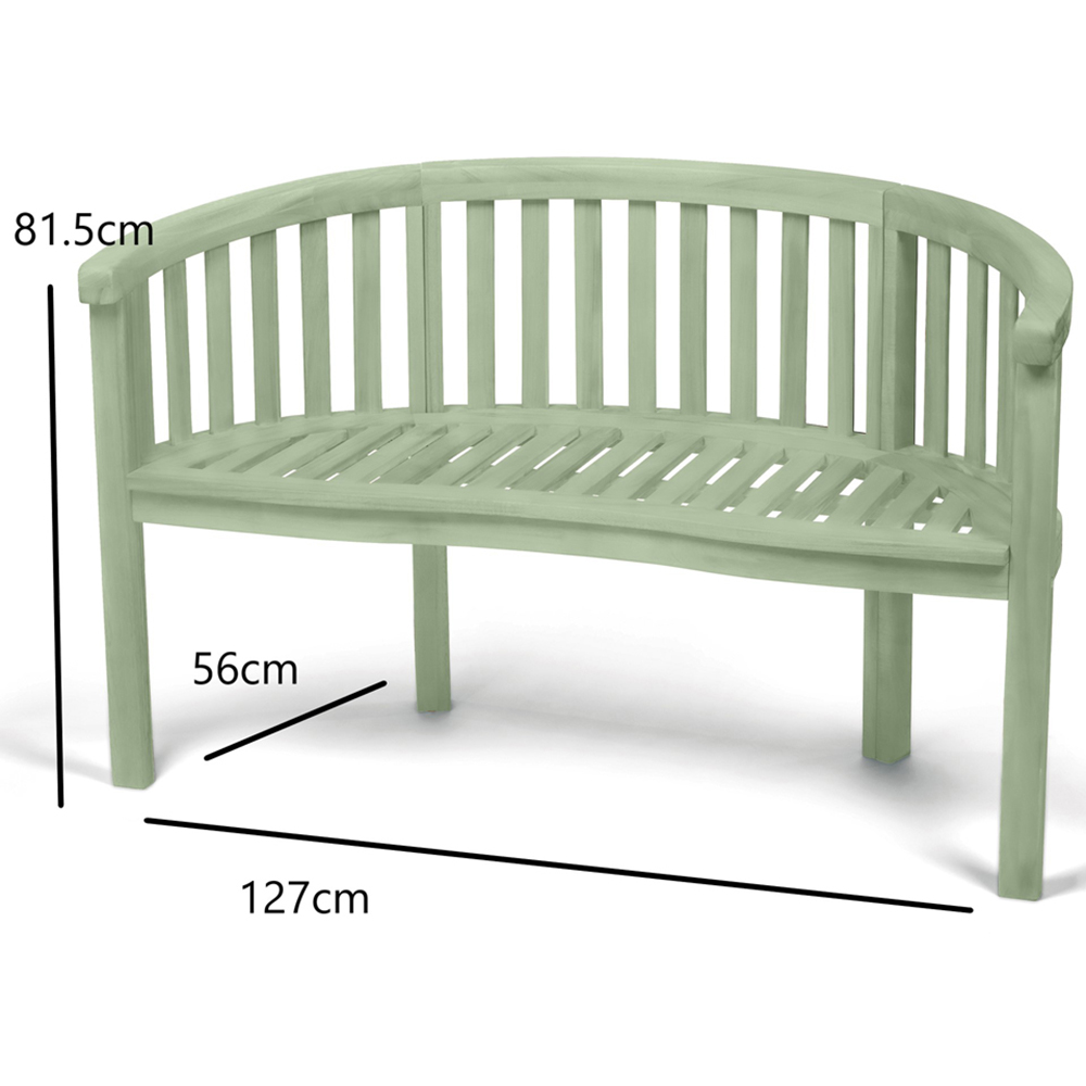Greenhurst Woodfield Sage Green Outdoor Banana Bench Image 4