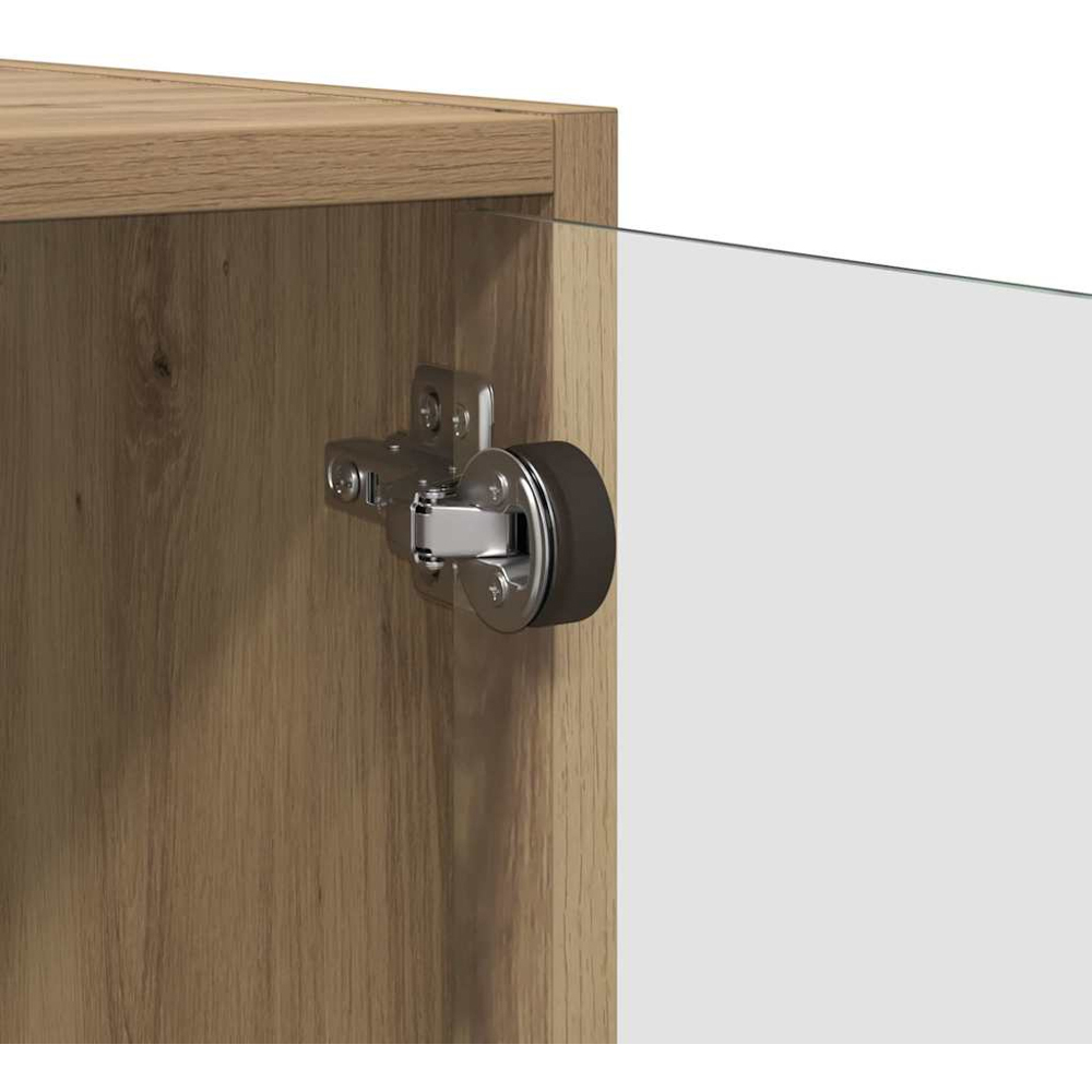 vidaXL 2 Glass Door Artisan Oak Wall Cabinet Image 6