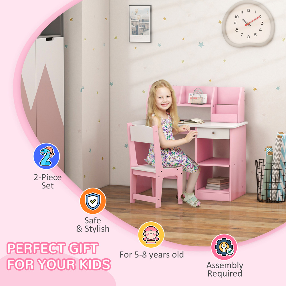 Tommy Toys Pink Kids Desk and Chair Set Image 6