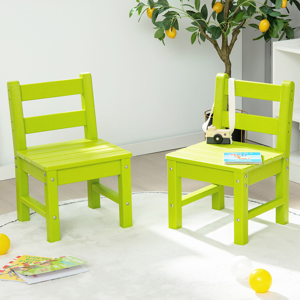 Costway Set of 2 Kids Green Learning Chair with Backrest Image 1