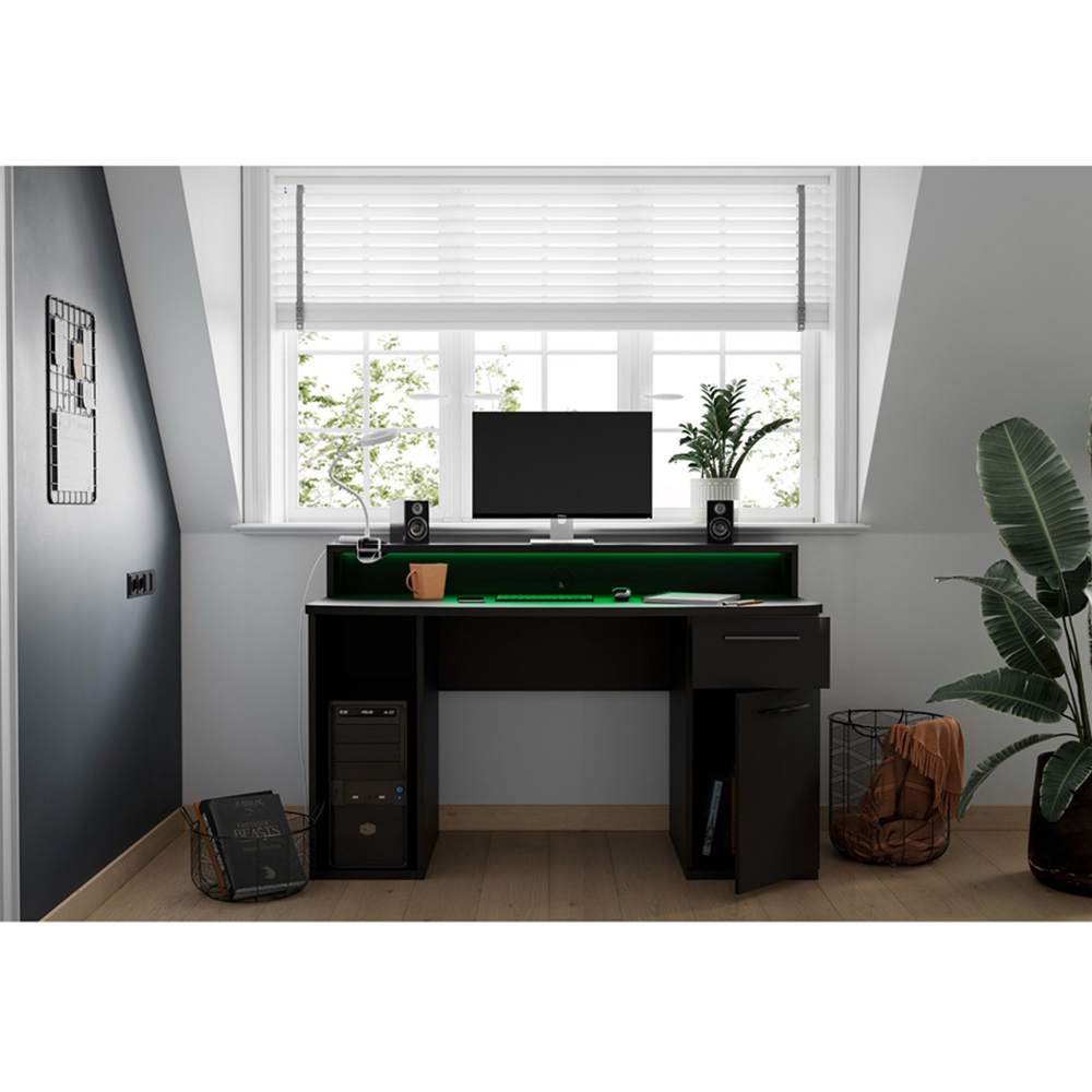 Flair Power Z Colour Changing LED Compact Gaming Desk Black Image 7