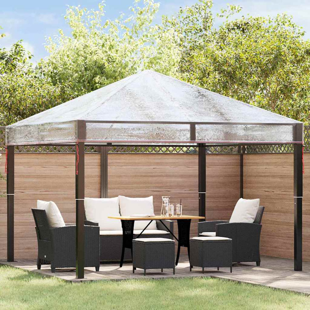 vidaXL 3 x 3m Transparent Double Tier Roof Gazebo Replacement Canopy Image 2