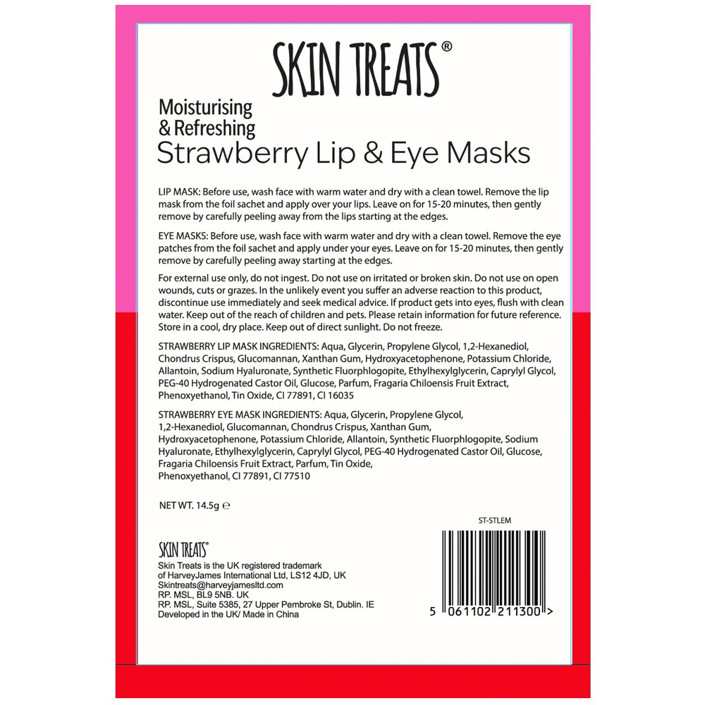 Skin Treats Lip and Eye Masks Strawberry Image 2