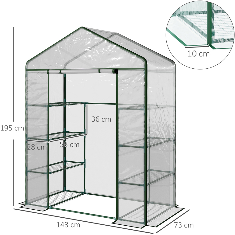 Outsunny Steel 4.7 x 2.4ft Walk In Greenhouse Image 8
