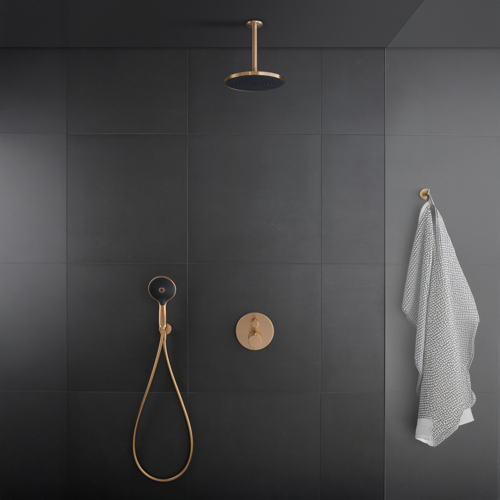 Duravit D120 MinusFlow Brushed Bronze 3 Jet Click Hand Shower Image 3