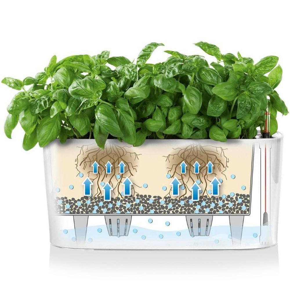Lechuza Delta Charcoal Polyresin Self Watering Planter 40cm 2 Pack Image 3